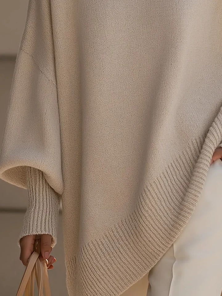 Women's Oversized Sweater with Asymmetrical Hem