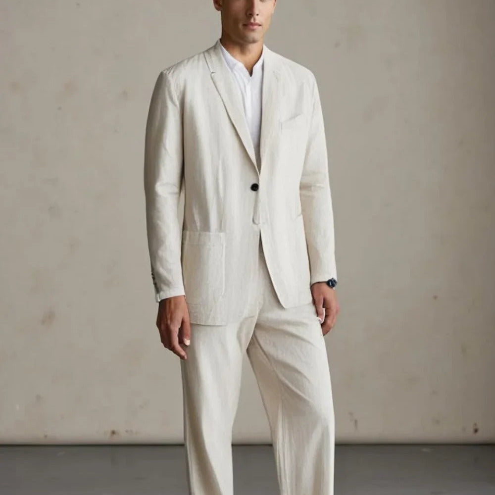 The Naples Men’s Linen Summer Blazer and Pants Set
