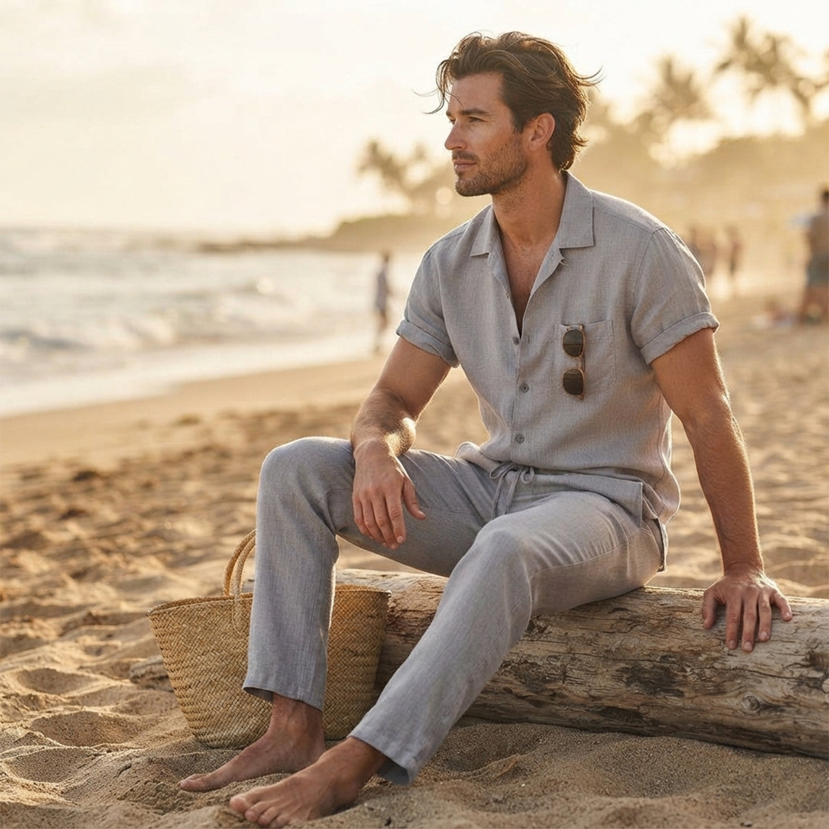 The Brookcrest Ridge Men’s Linen Casual Summer Set – Shirt & Pants