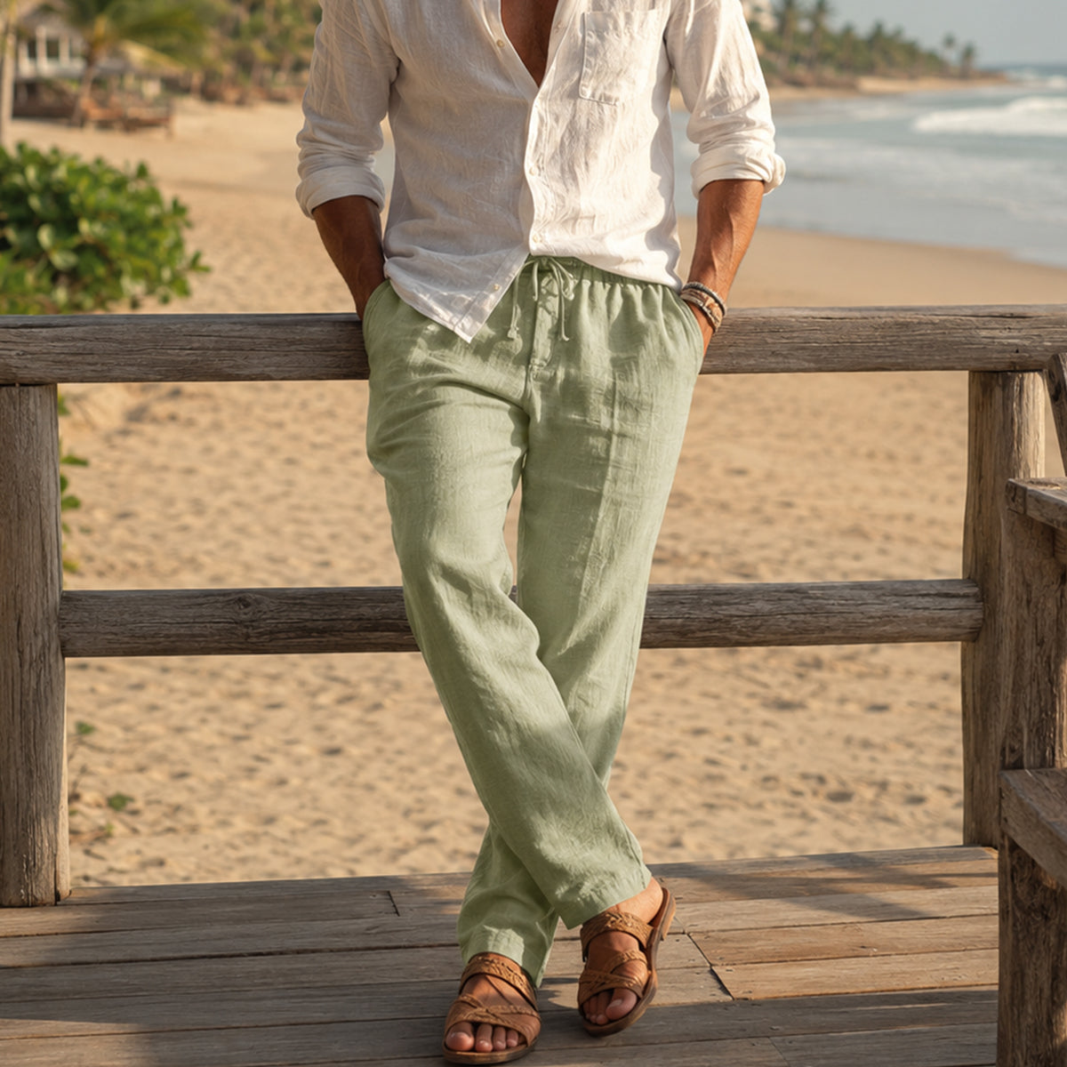 The Wakefield Men’s Breathable Linen Tapered Pants