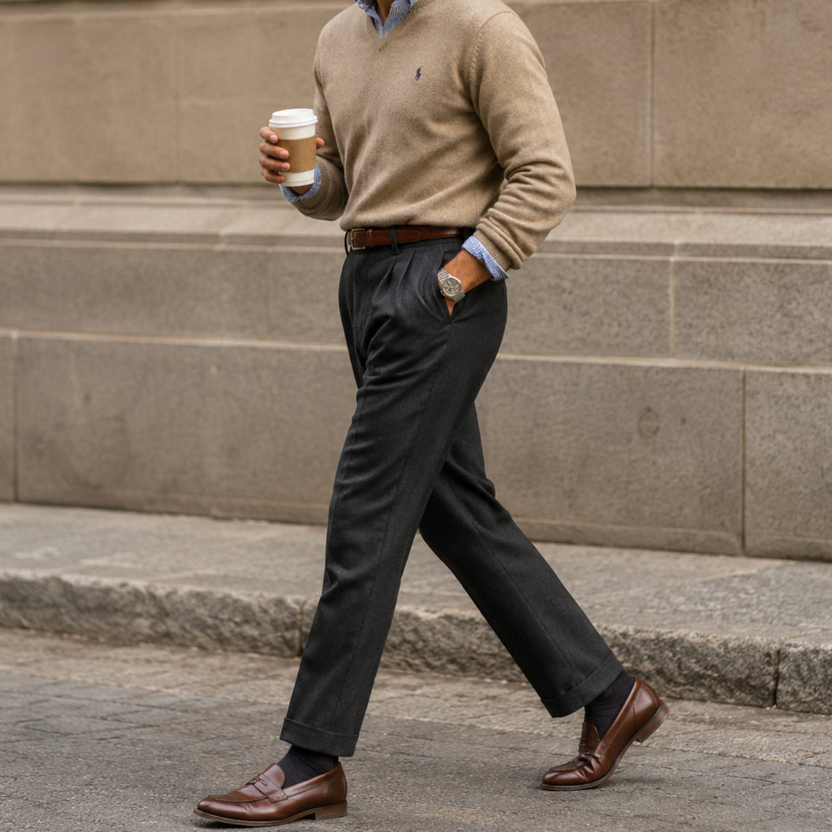 The Millhaven Men's Vintage Casual Pleated Straight Pants