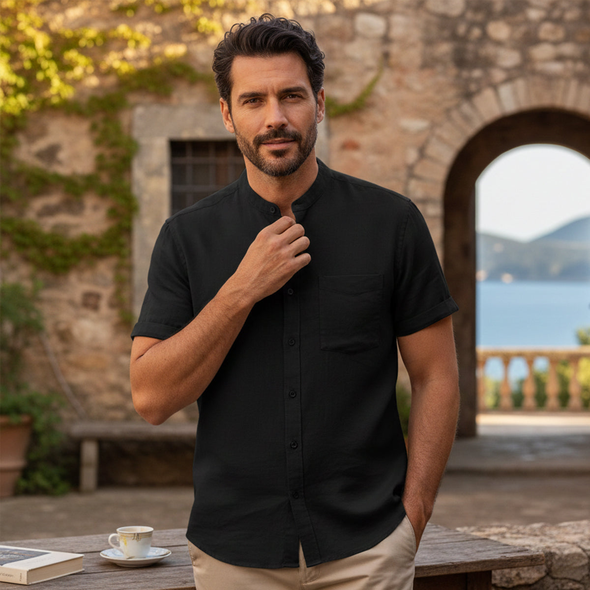 The Winchester Men’s Oversized Cotton Linen Beach Shirt
