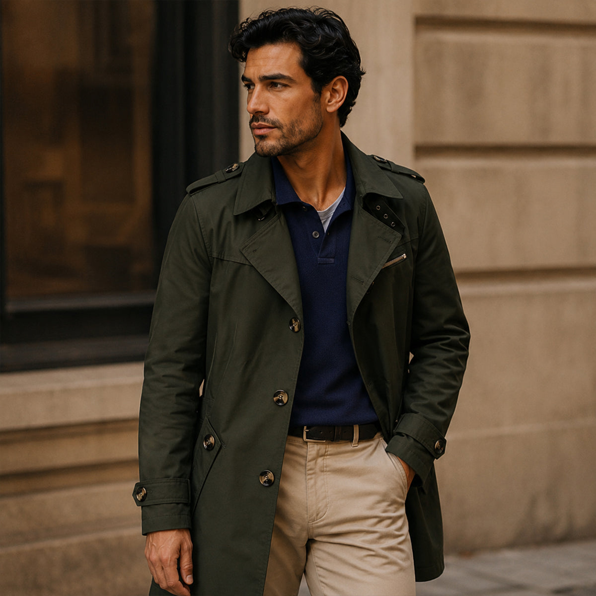 The MauroIcardi Elegant and Stylish Trench Coat for Men