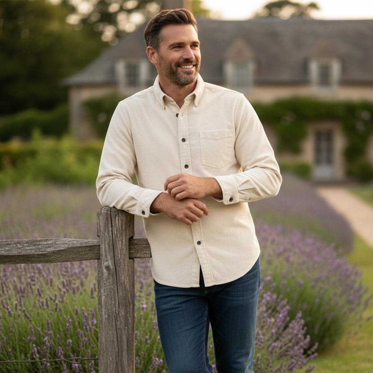 The Appenzell Men’s Solid Colour Casual Corduroy Shirt