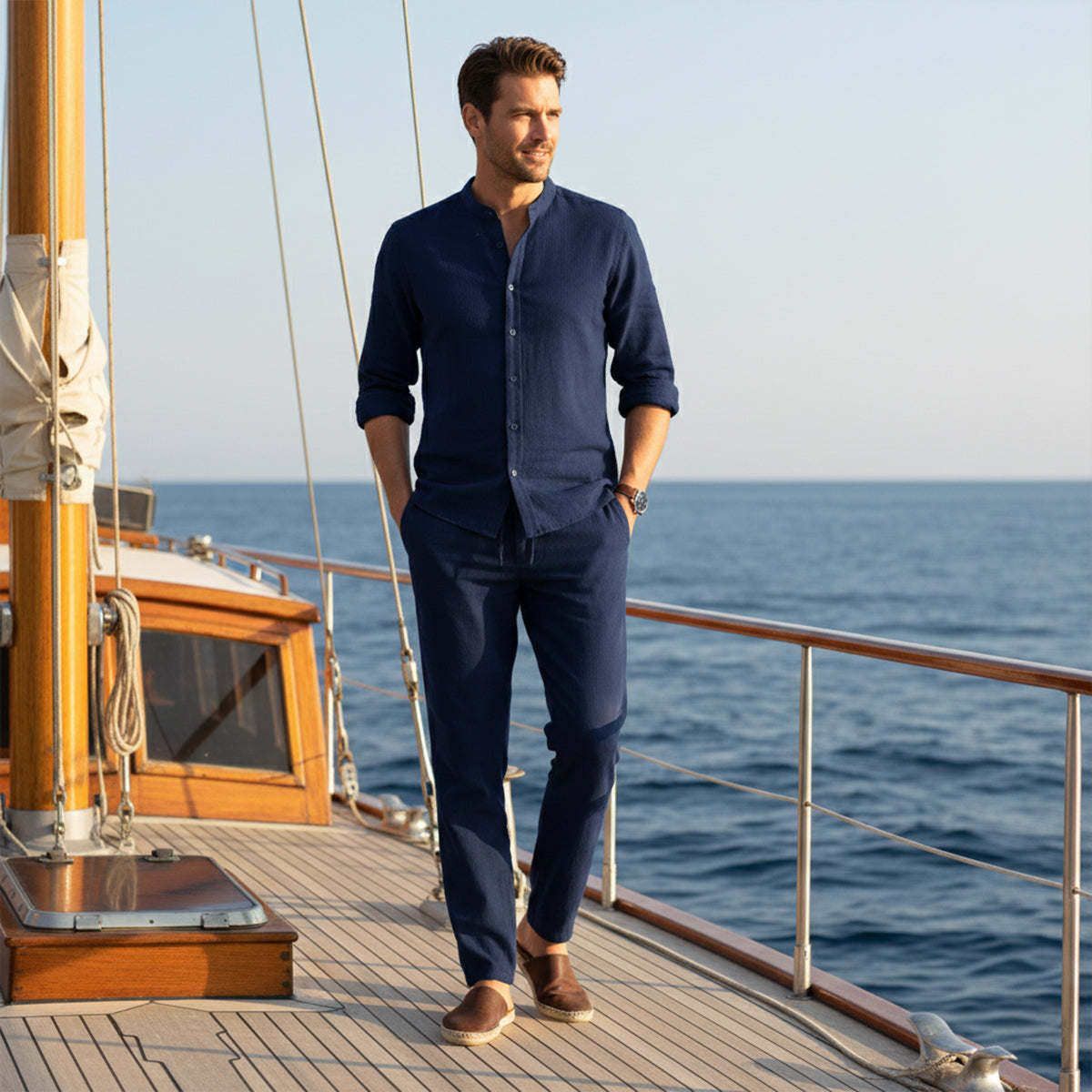 The Hampton Men’s Summer Lightweight Set – Shirt & Pants