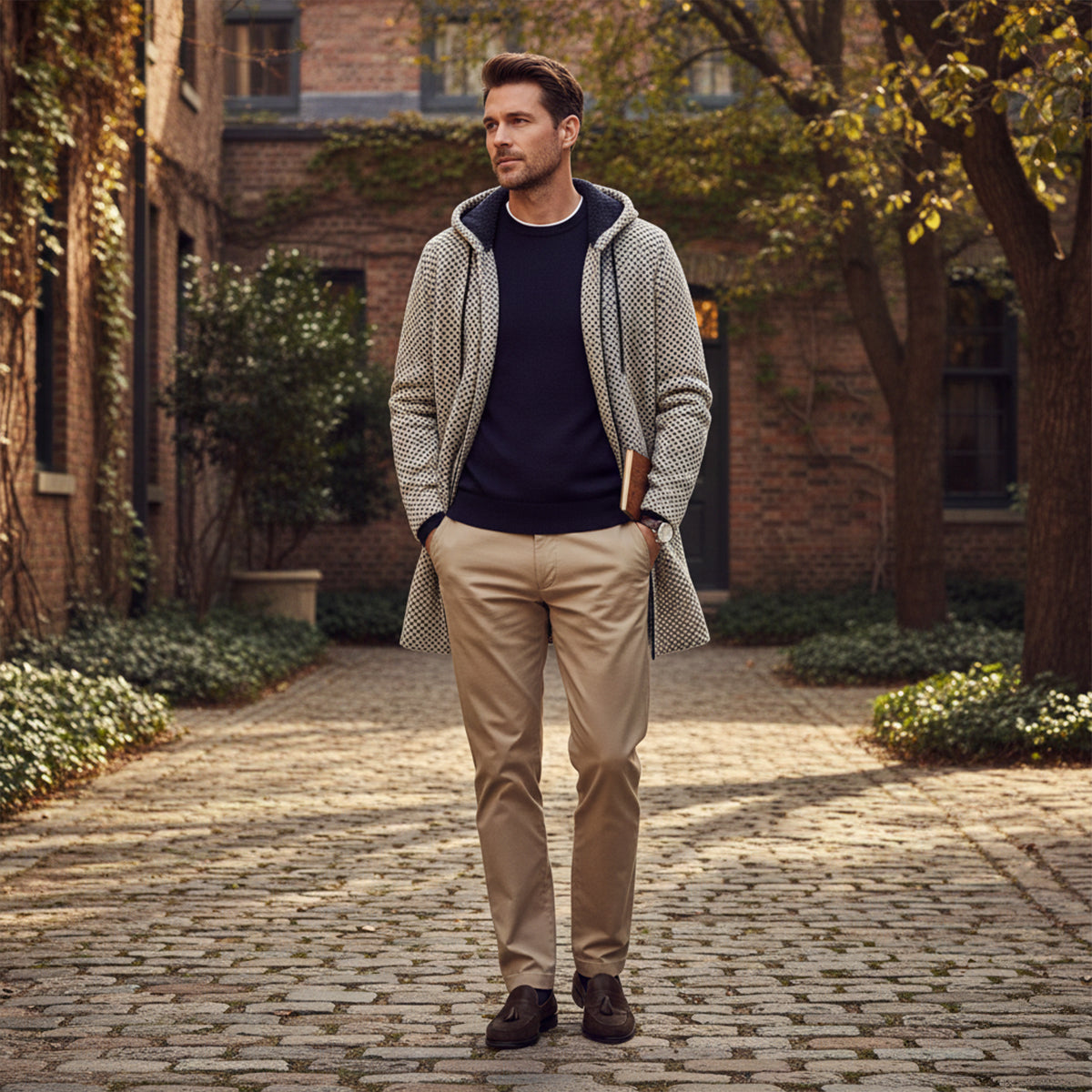 The Copenhagen Hooded Knit Cardigan – Men’s Longline Casual Coat