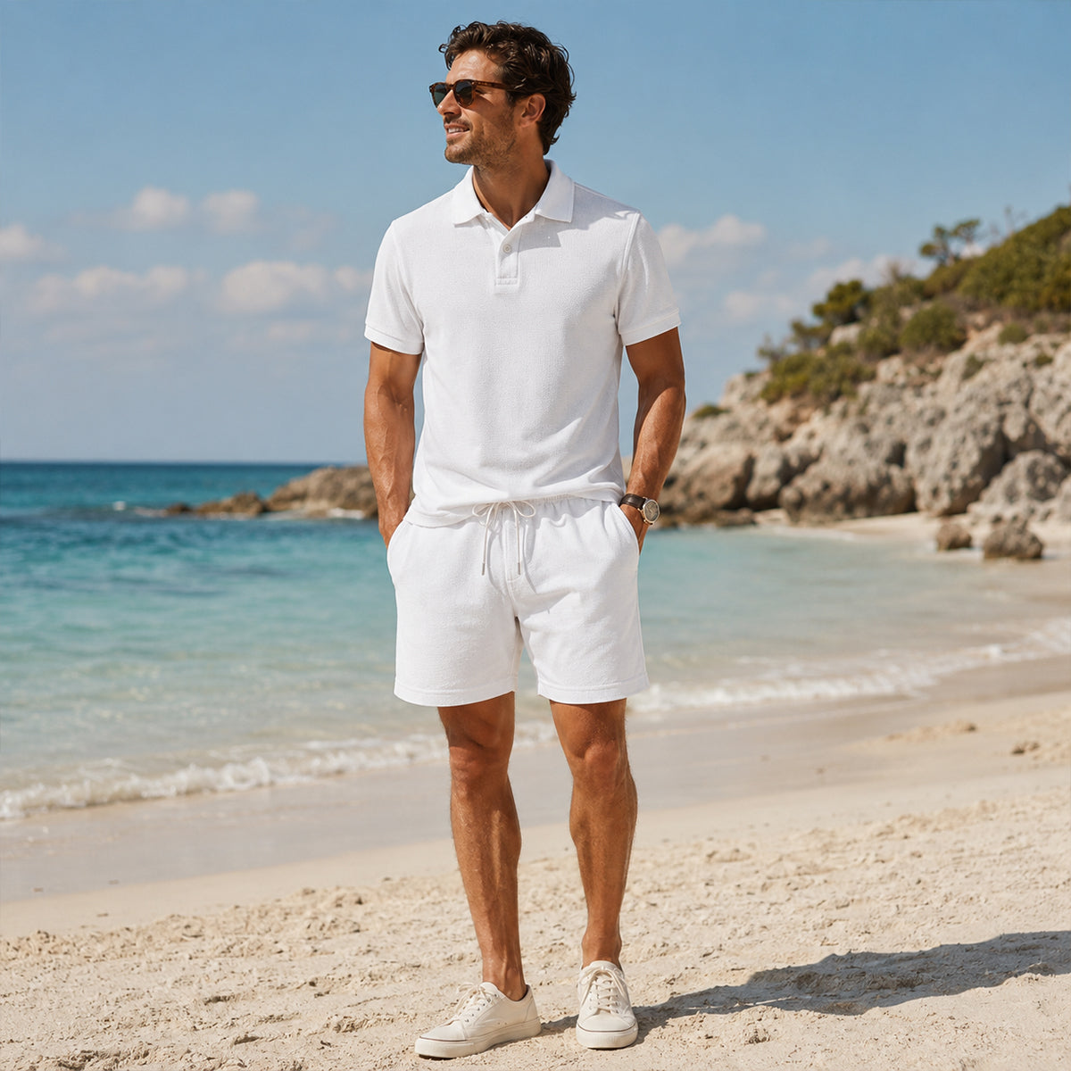 The Ashwood Creek Men’s Casual Co-Ord Set – Shirt & Shorts