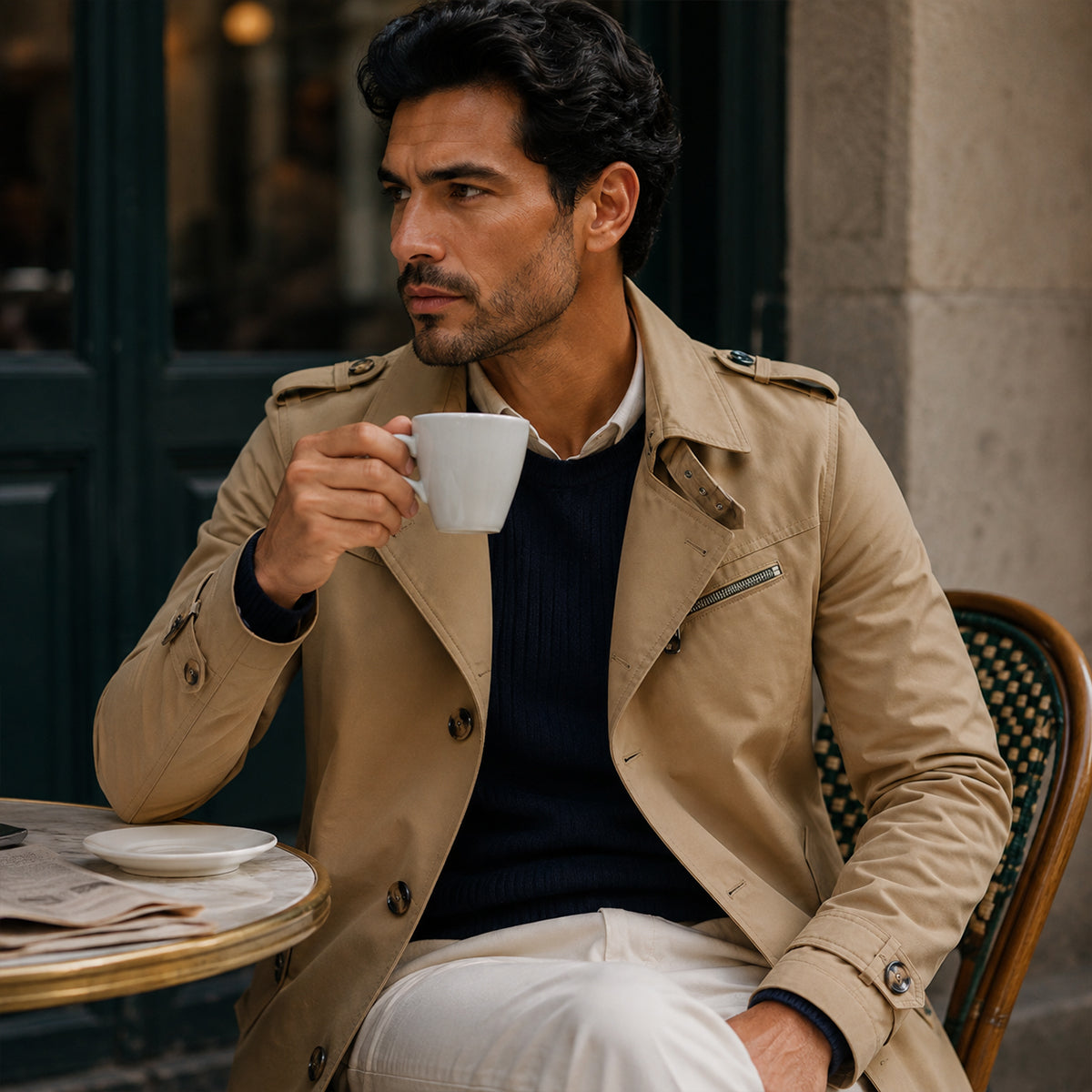The MauroIcardi Elegant and Stylish Trench Coat for Men