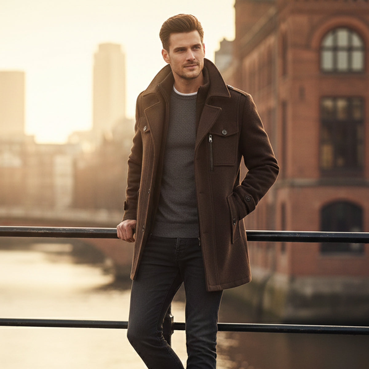 The Somerset Men's Elegant Winter Wool Blend Coat