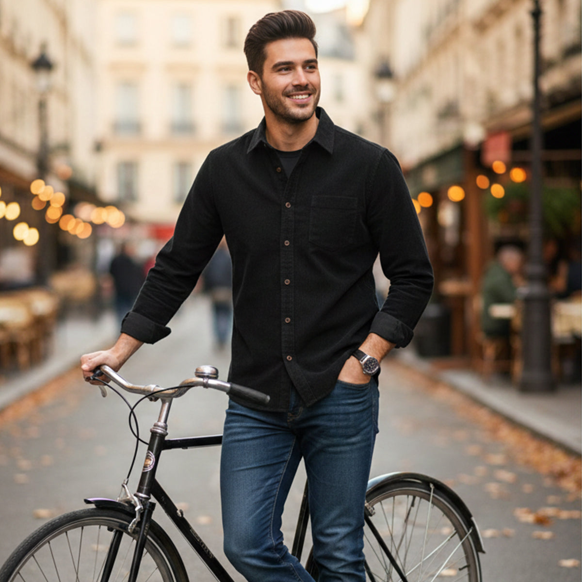 The Appenzell Men’s Solid Colour Casual Corduroy Shirt