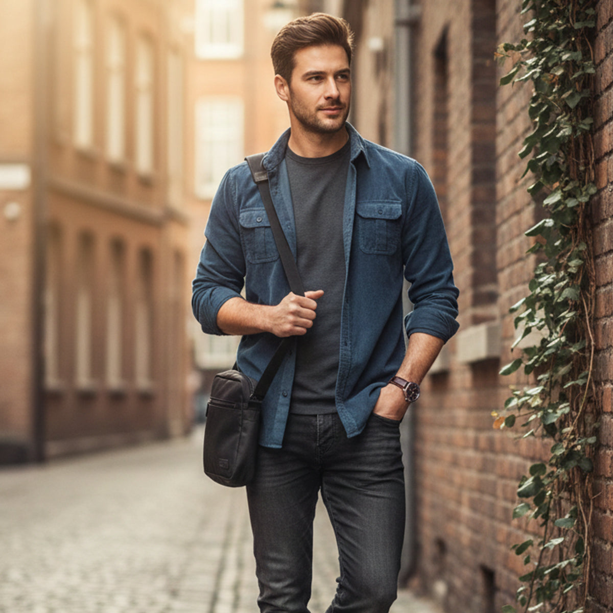 The Positano Men’s Casual Button-Up Corduroy Shirt