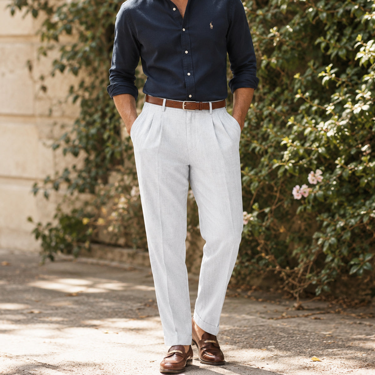 The Millhaven Men's Vintage Casual Pleated Straight Pants