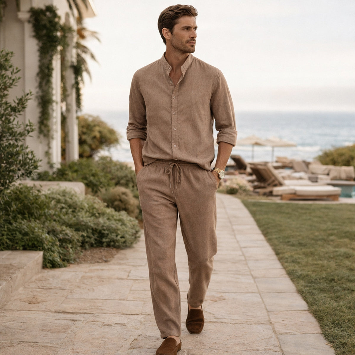 The Hampton Men’s Summer Lightweight Set – Shirt & Pants