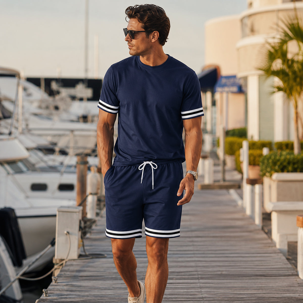 The Modena Men’s Trendy Summer Set – T-Shirt and Shorts