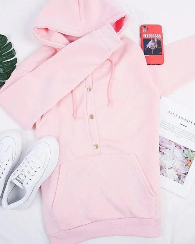 Women's Relaxed Hoodie Drawstrings Sweater