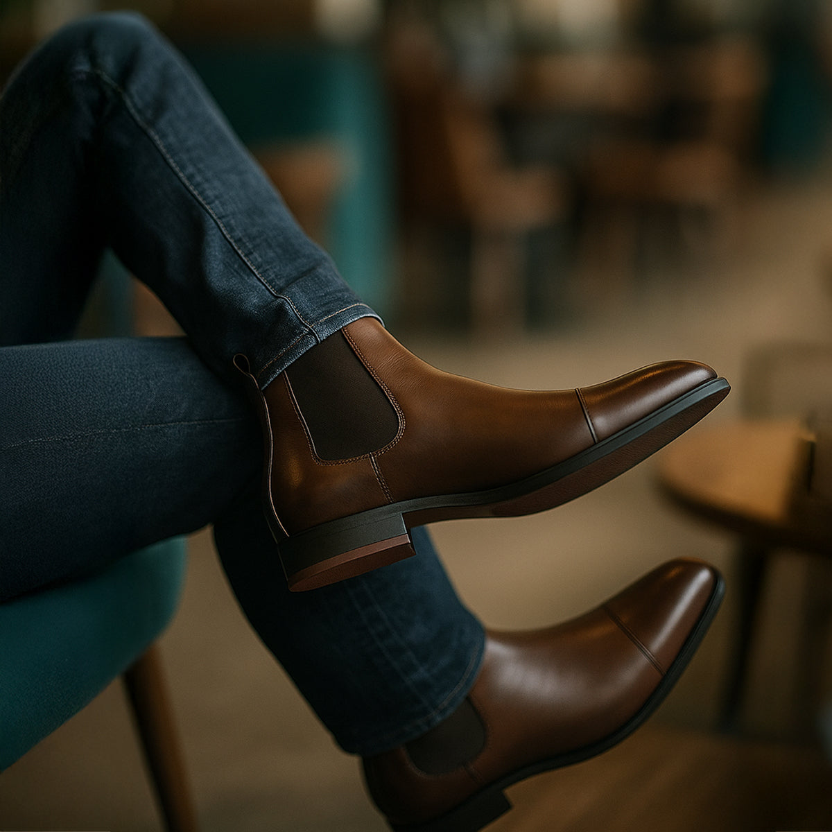 The Savile Row Faux Leather Chelsea Boots for Men