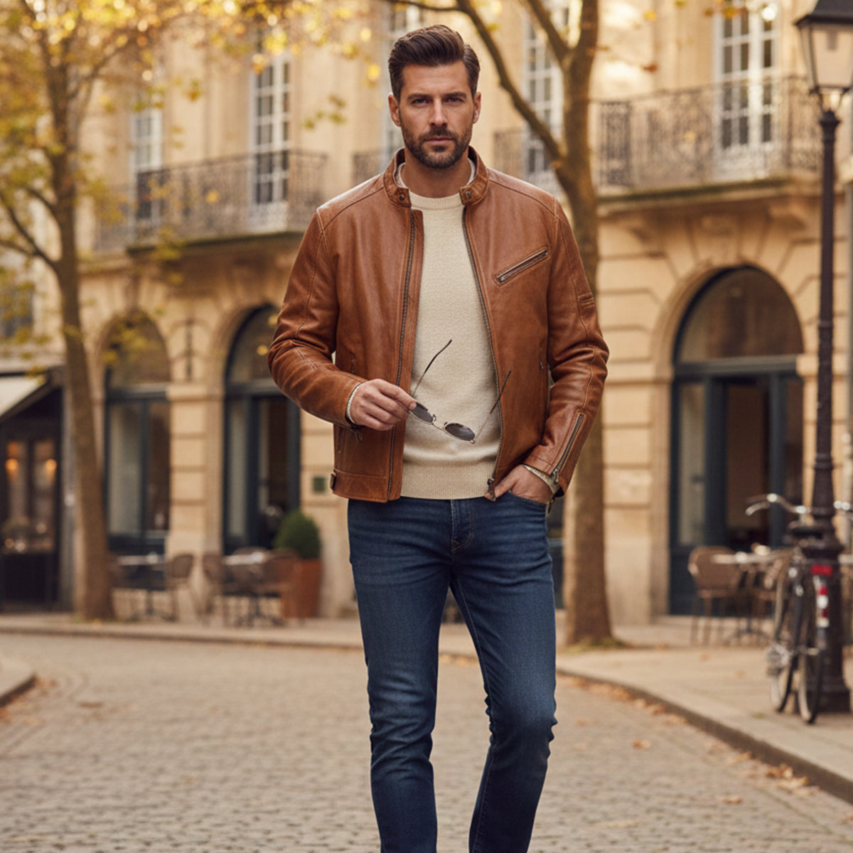 The Brooklyn Leather Biker Jacket – Men’s Classic Motorcycle Style