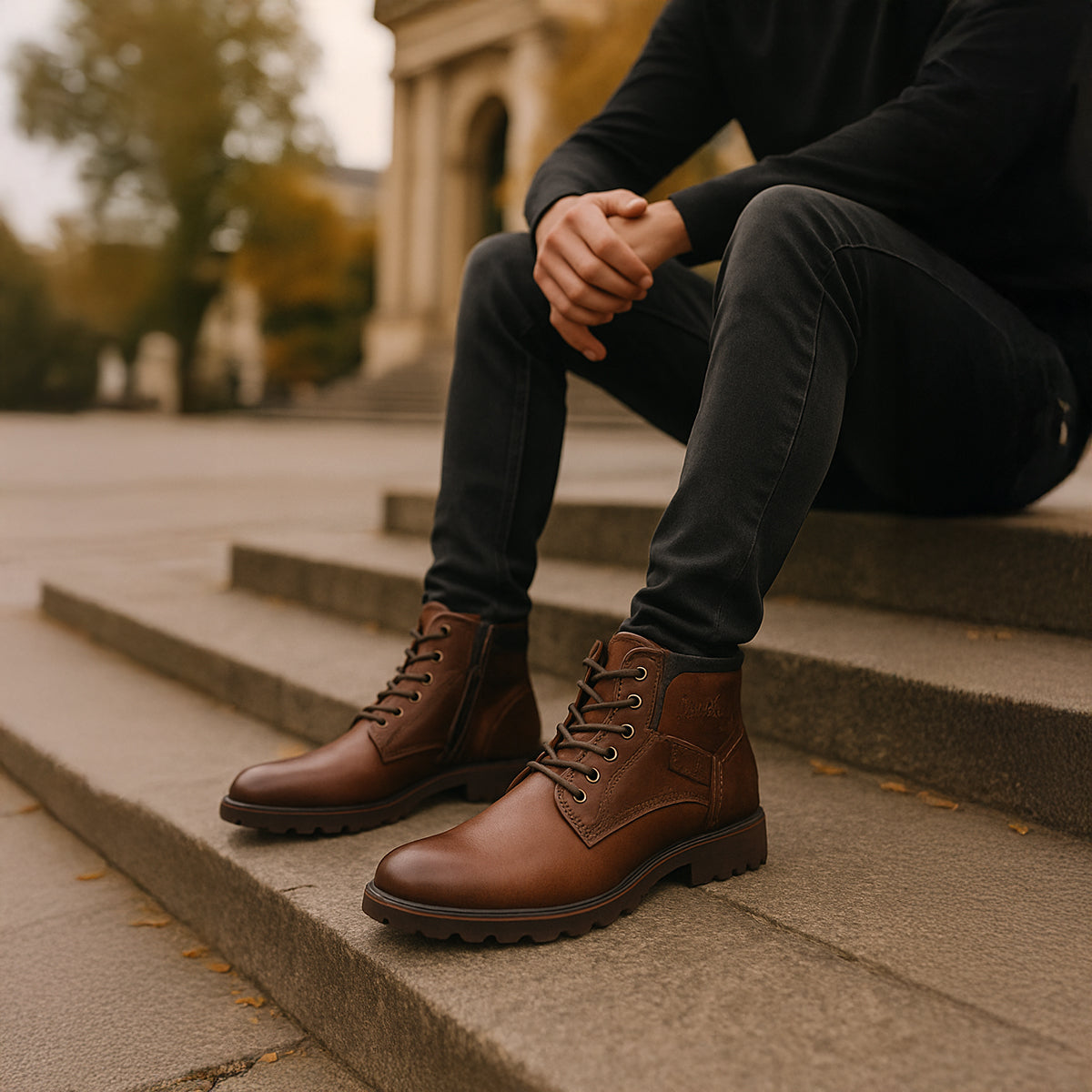 The Oakshade Men’s Military Combat Leather Boots