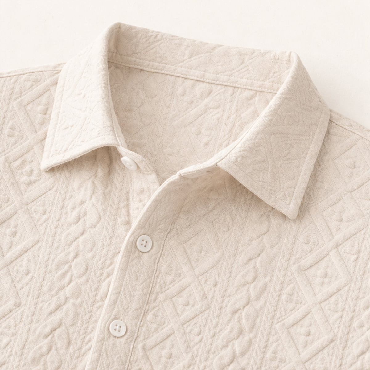 The Pinecrest Park Men’s Textured Casual Summer Set – Shirt & Shorts Set