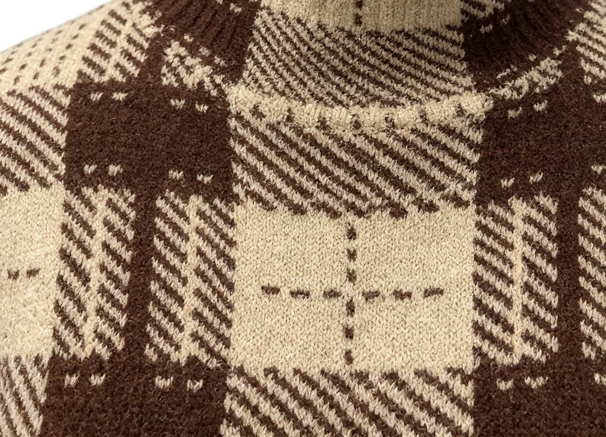 Women’s Plaid Mock Neck Knit Sweater