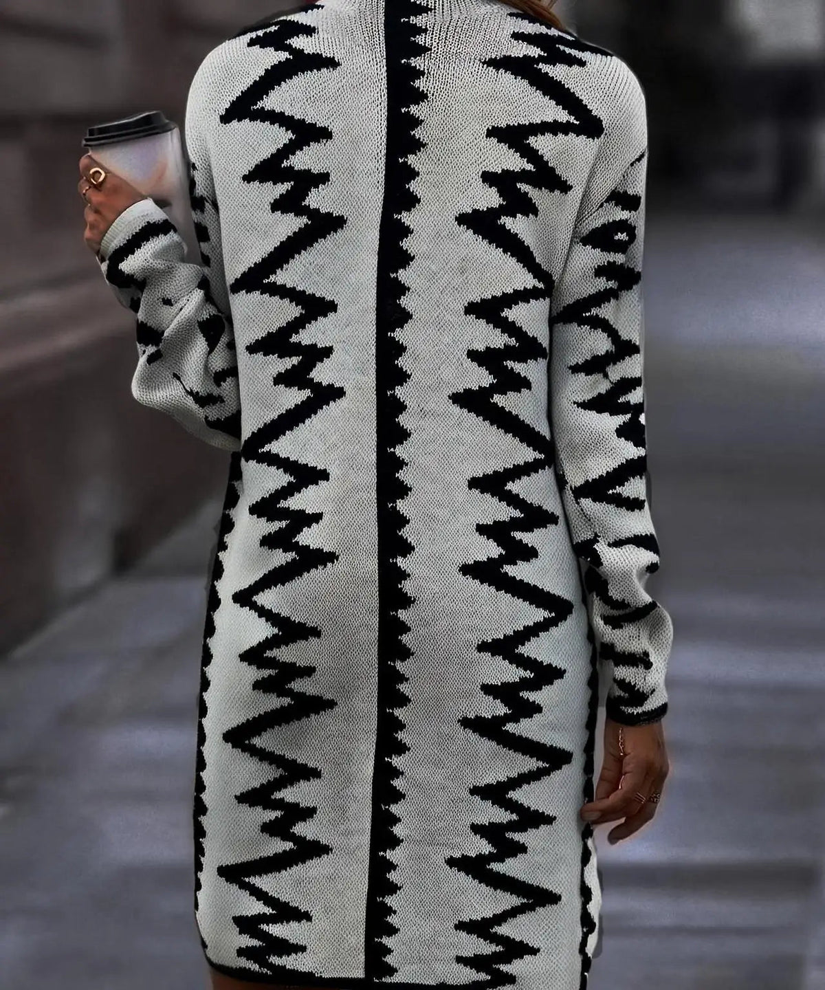 Women's Geometric Stripe Sweater Dress