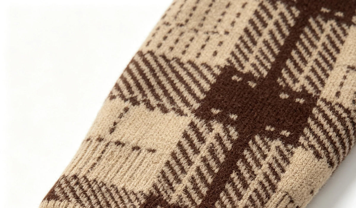 Women’s Plaid Mock Neck Knit Sweater