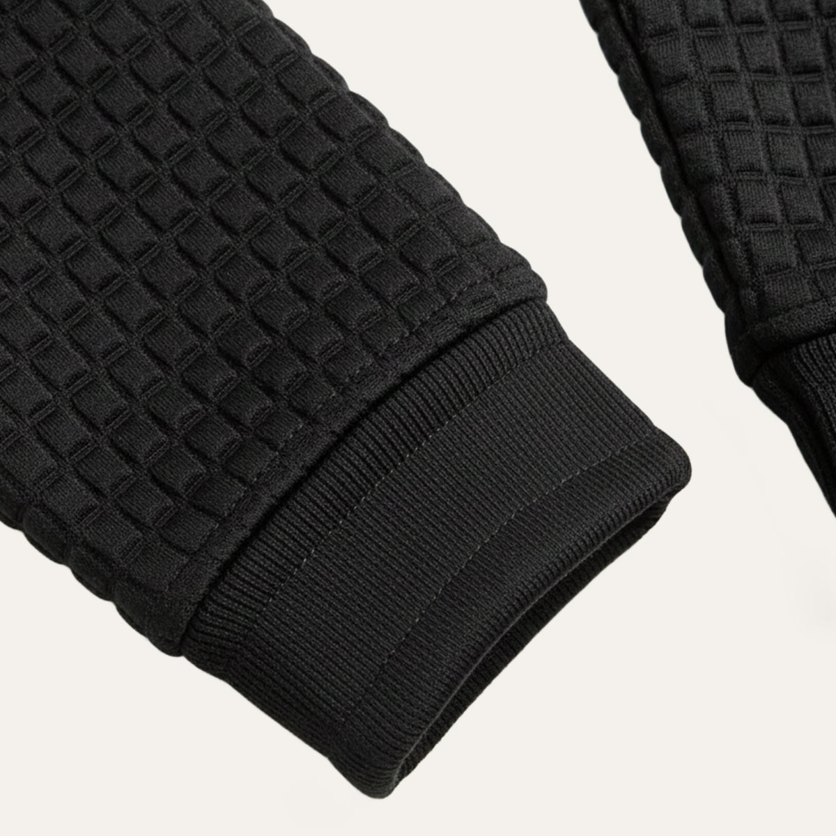 The Saturnia Men’s Waffle Knit Polo Sweater with Plaid Collar