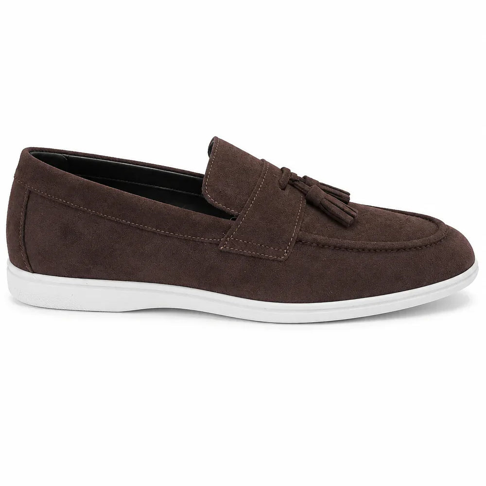 The Prescott Men's Suede Tassel Slip On Loafers - Brown