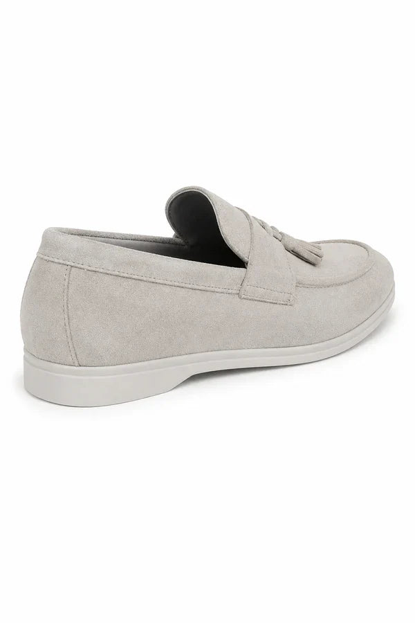 The Prescott Men's Suede Tassel Slip On Loafers - Gray