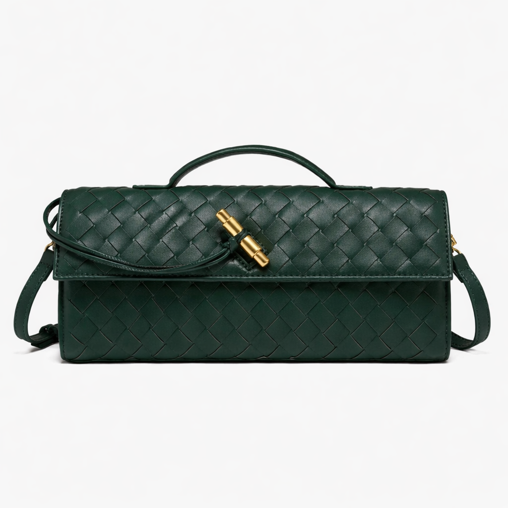 Elegant Woven Clutch Bag – Luxe Evening Shoulder Design