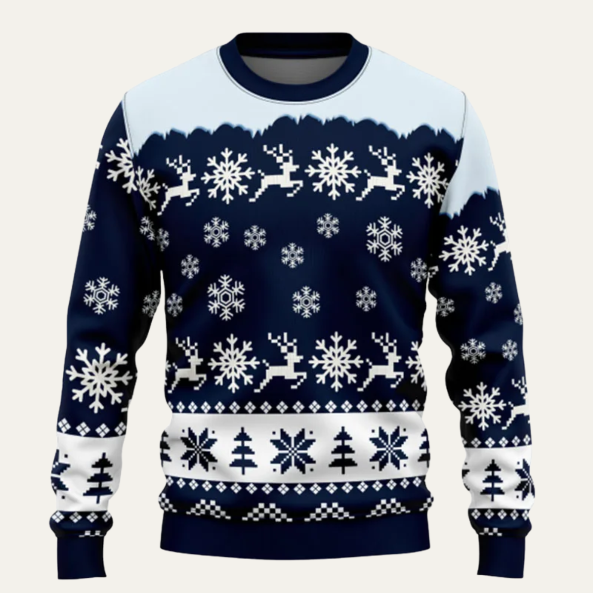 The Radley Men's Christmas Sweater – Funny Reindeer &amp; Snowflake Knit Pullover