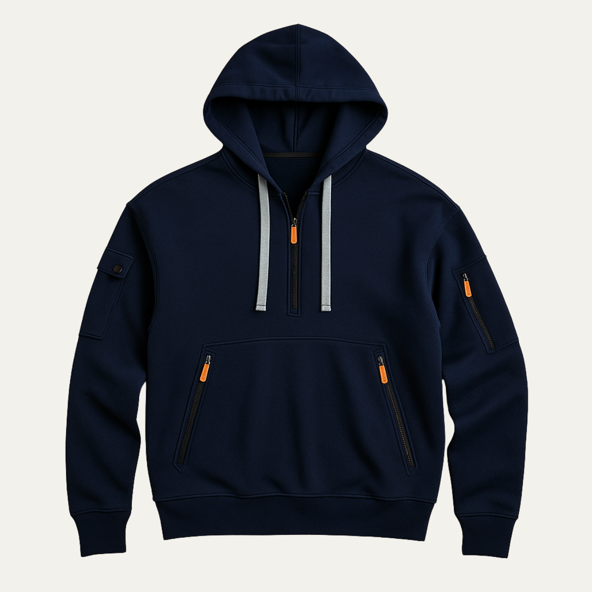 The Ridgefield Men’s Casual Half Zip Hoodie Sweater with Zipper Pockets