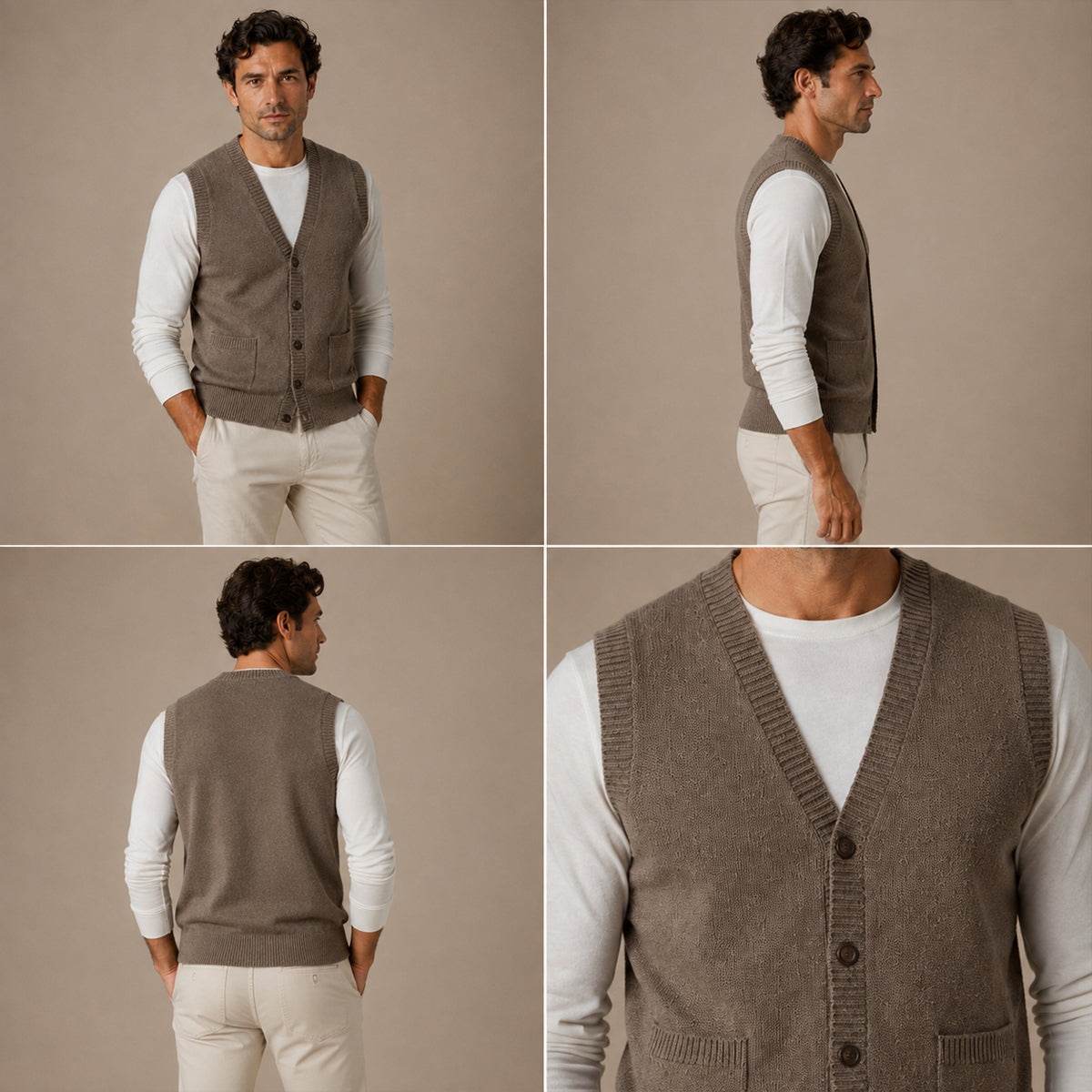 The Somerset Men’s Smart Casual Button Front Knit Vest