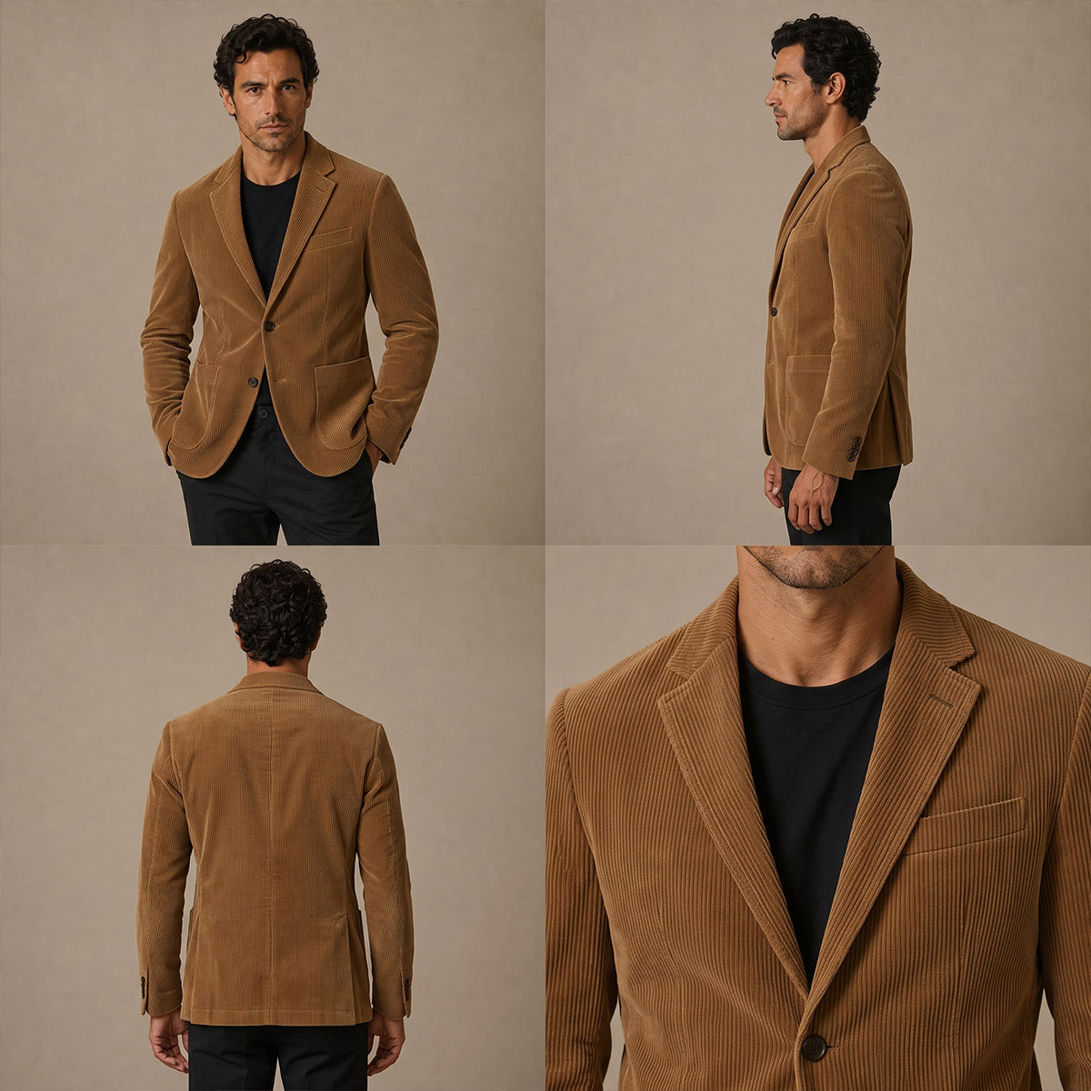 The Livorno Men’s Vintage Casual Slim Fit Corduroy Blazer Jacket