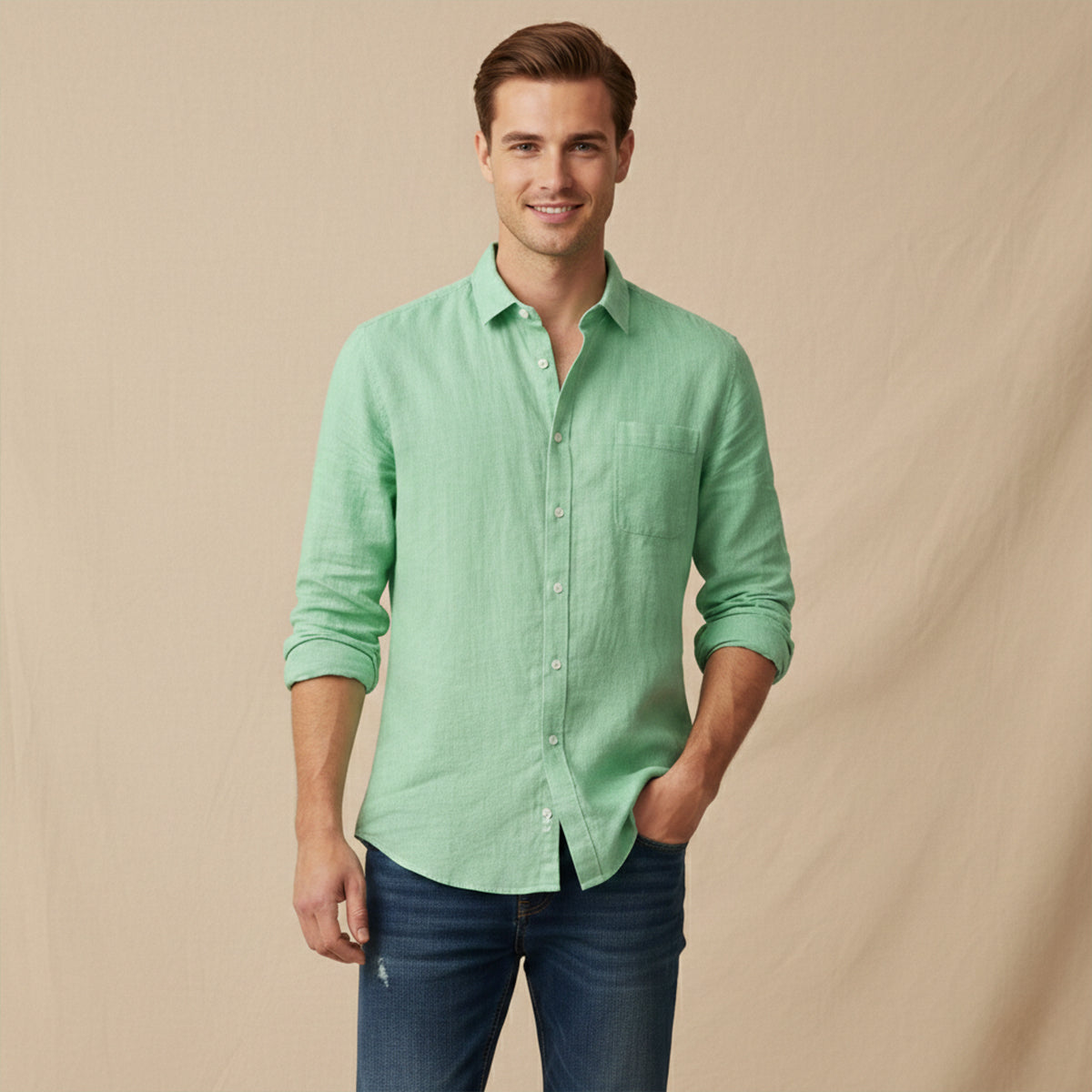 The Yorkshire Men’s Lightweight Cotton Linen Summer Shirt