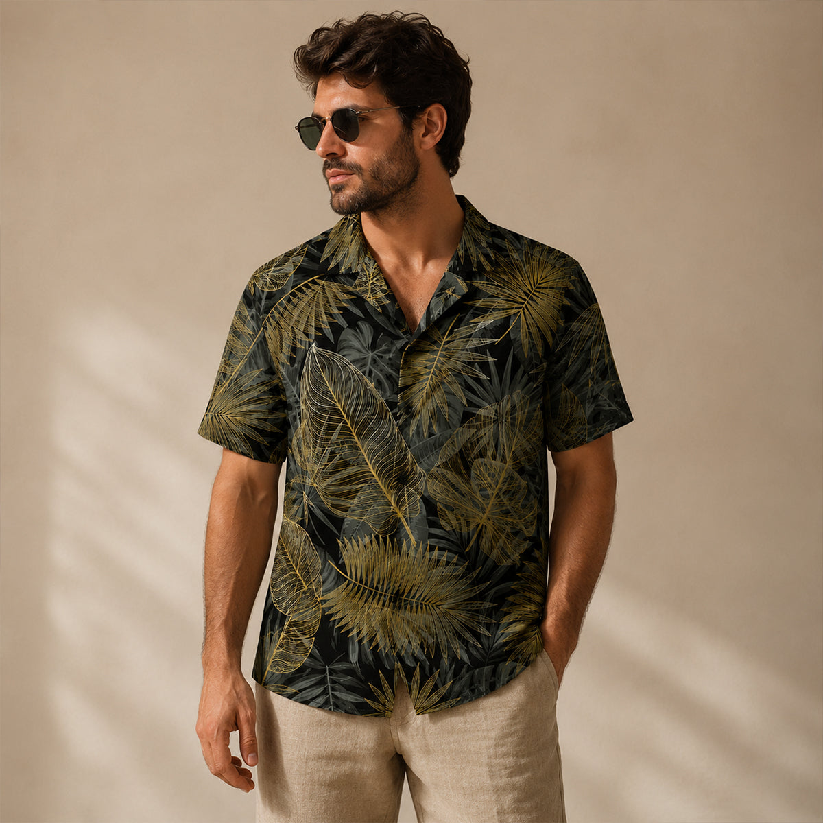 The Silverfield Men’s Lightweight Tropical Coconut Print Hawaiian Beach Shirt
