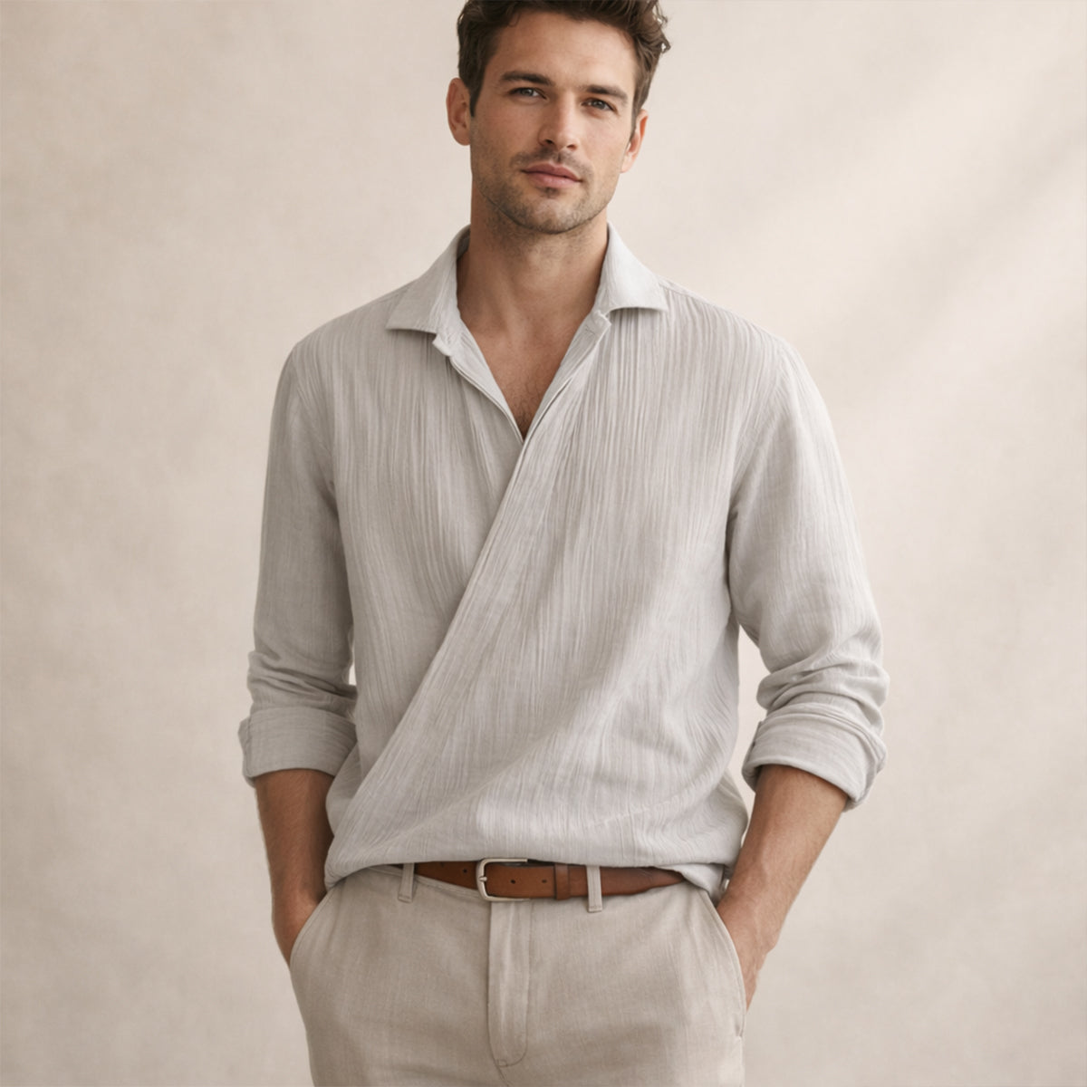 The Devonshire Men’s Slim Fit Business Dress Shirt – Grey