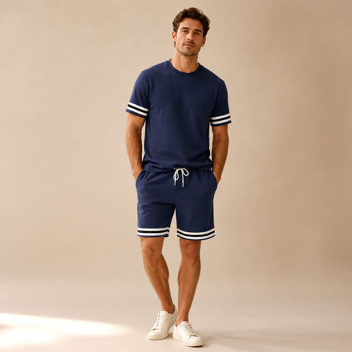 The Modena Men’s Trendy Summer Set – T-Shirt and Shorts