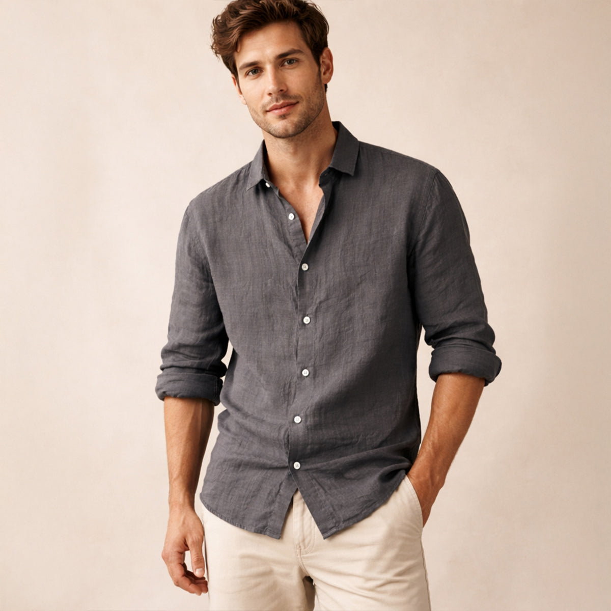 The Prague Men’s Classic Lightweight Button-Up Shirt