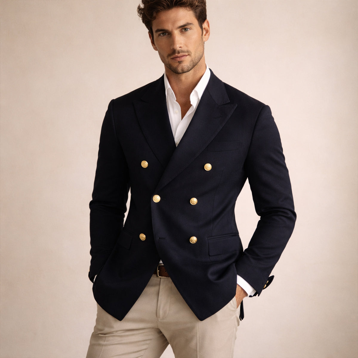 The Parisian Men’s Slim Fit Double Breasted Casual Shirt