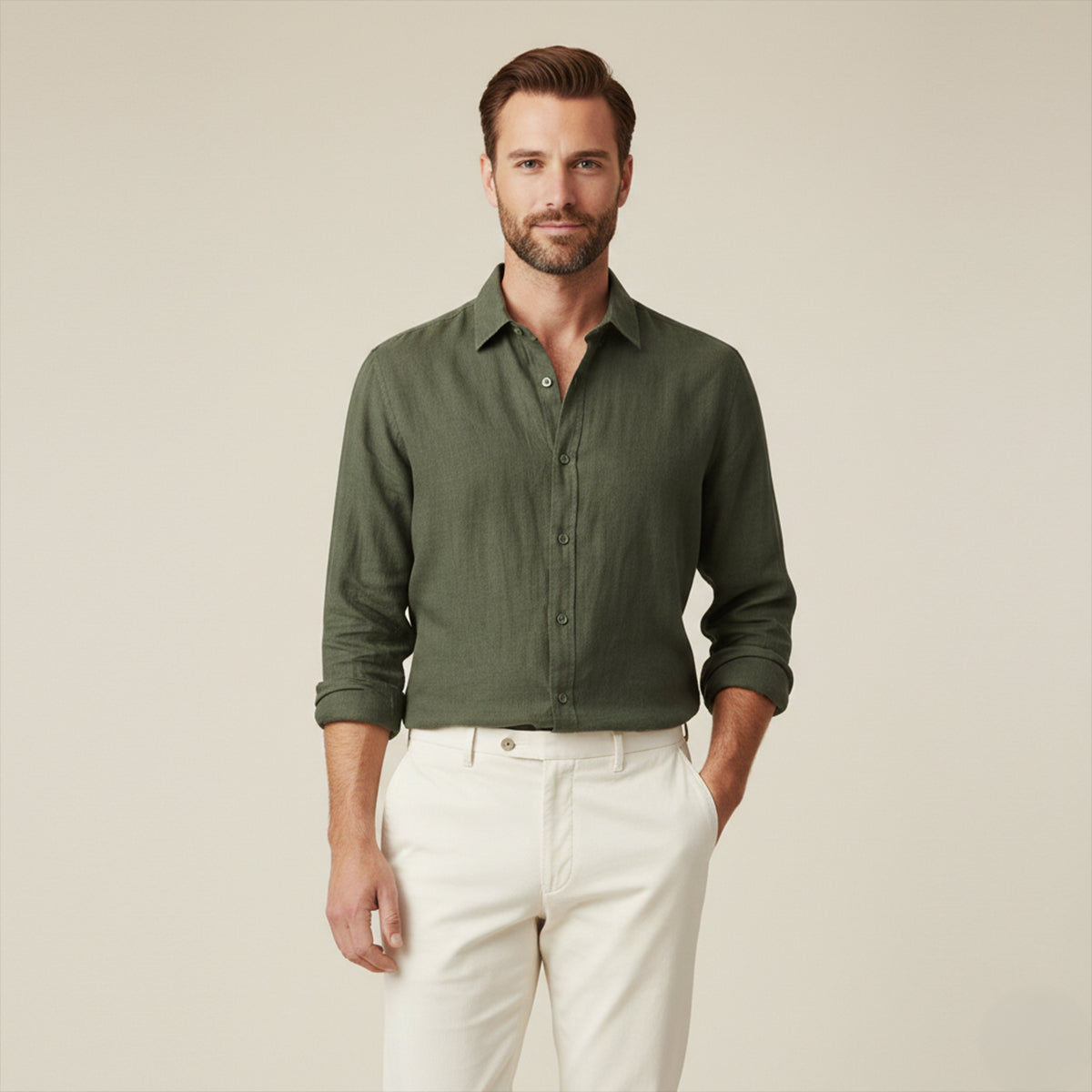 The Hallstatt Men’s Casual Lightweight Button-Up Shirt
