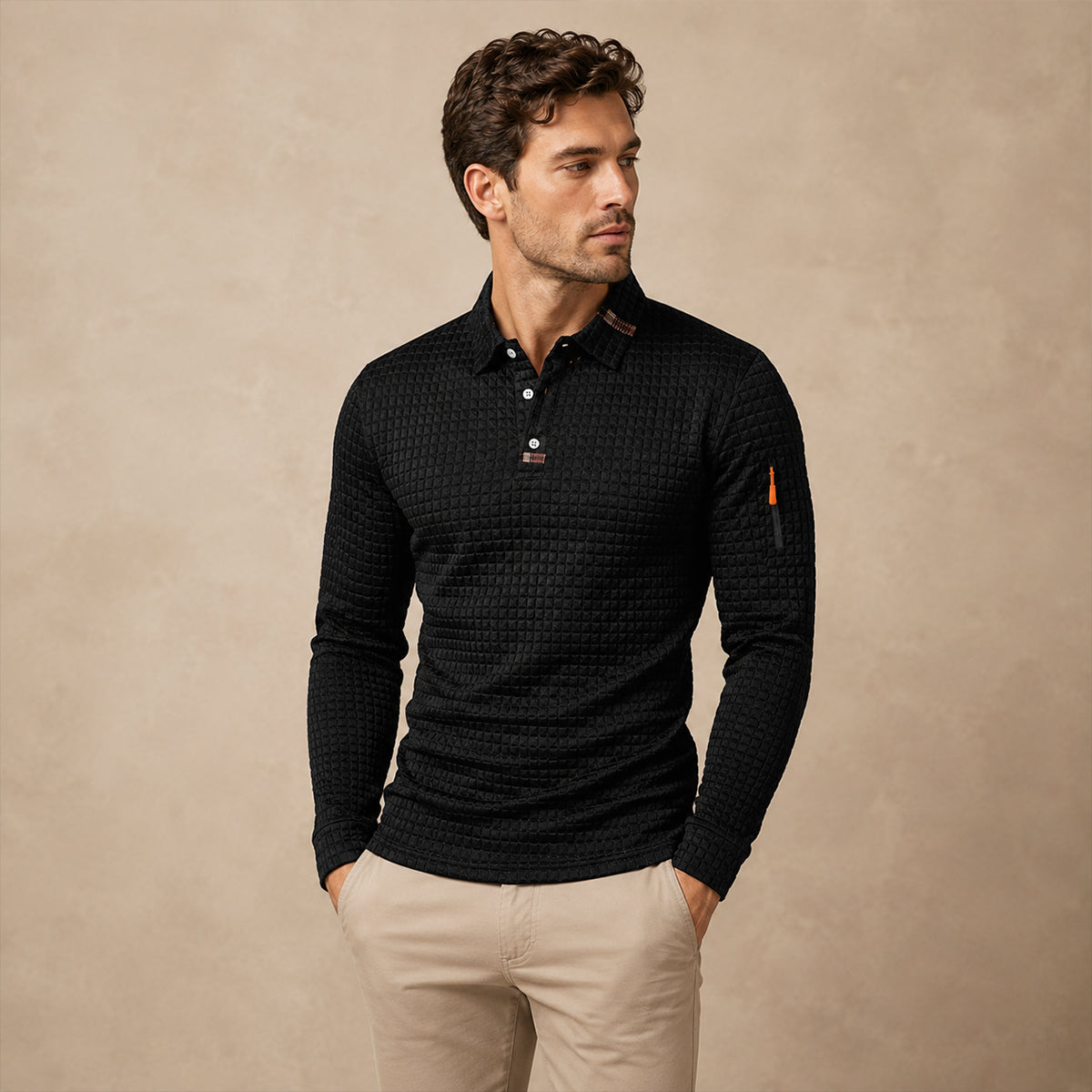 The Benevento Men’s Quick Dry Long Sleeve Golf Polo Shirt
