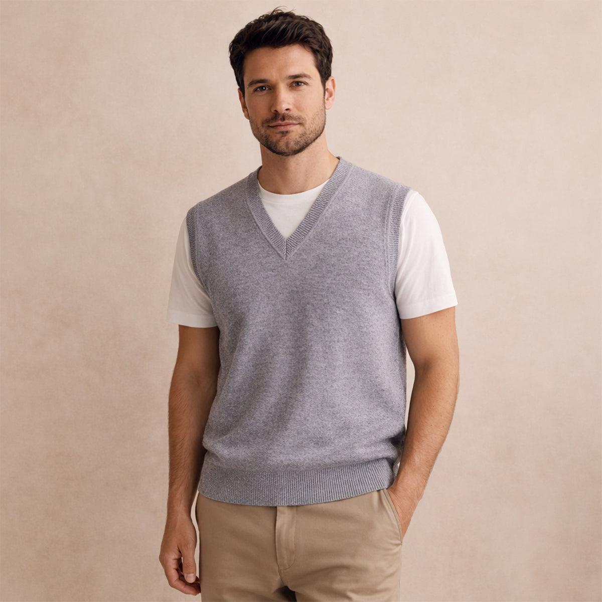The Riverdale Men’s V Neck Sleeveless Knit Vest for Layered Look