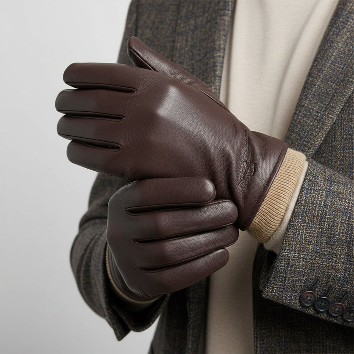 The Palermo Men's Faux Leather Wool Lined Winter Driving Gloves