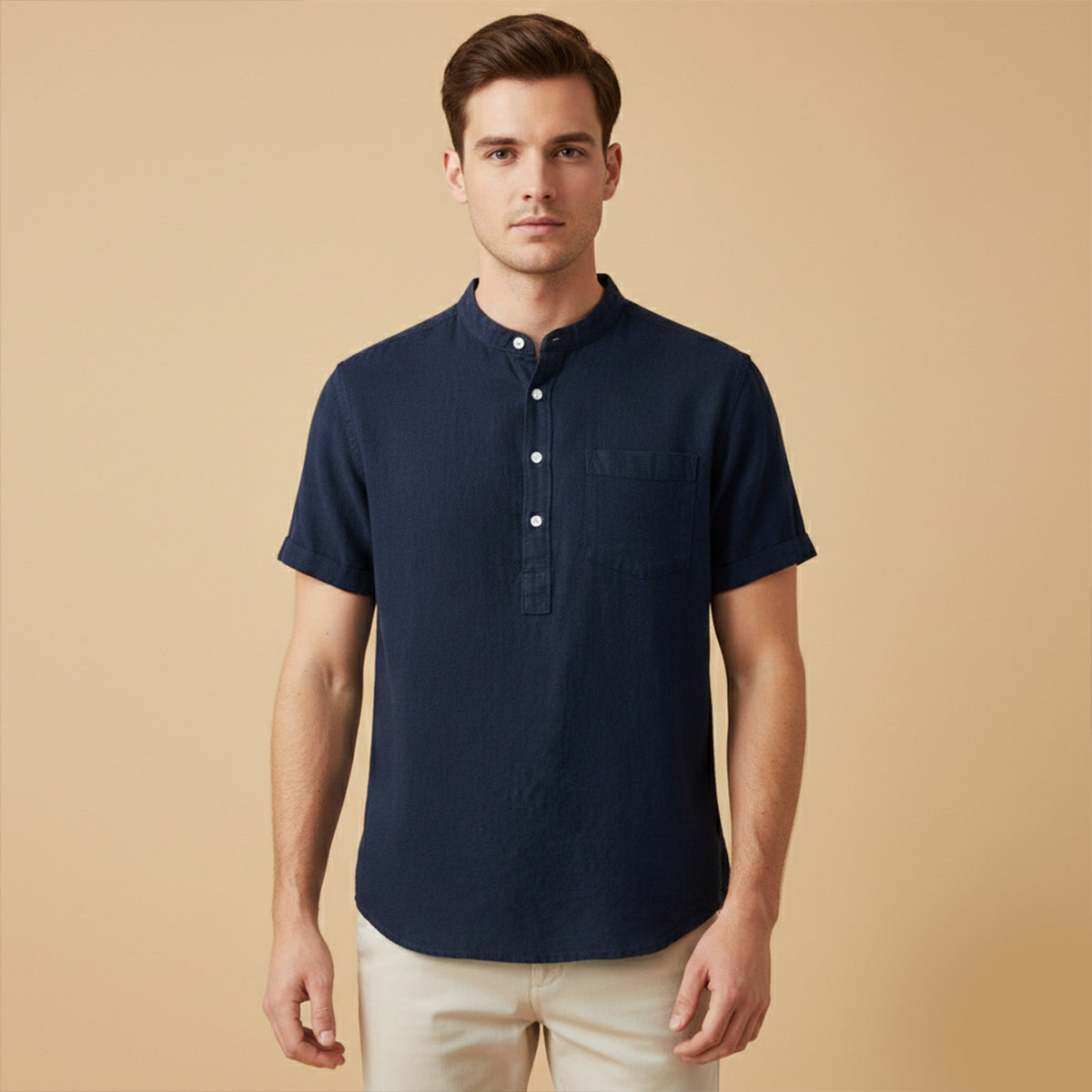 The Hyde Park Men’s Casual Summer Basic Shirt with Chest Pocket
