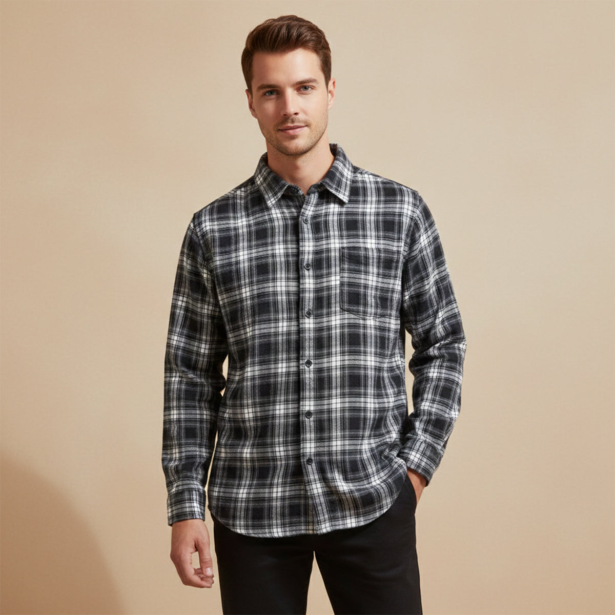 The Glenhurst Men’s Loose Fit Casual Retro Plaid Shirt