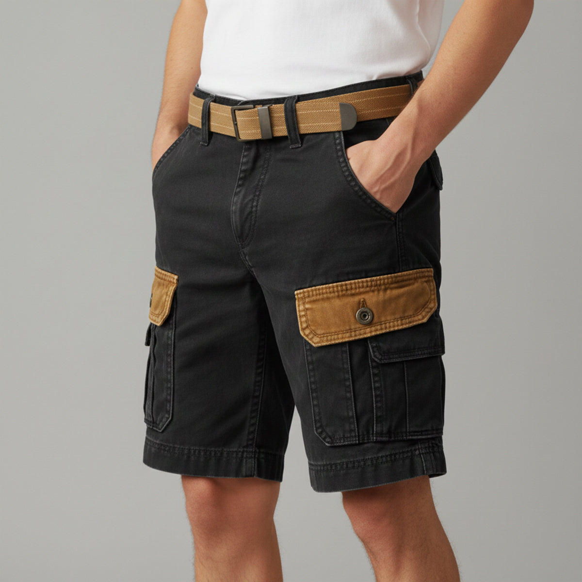 The Brixton Men’s Vintage Style Utility Cargo Shorts