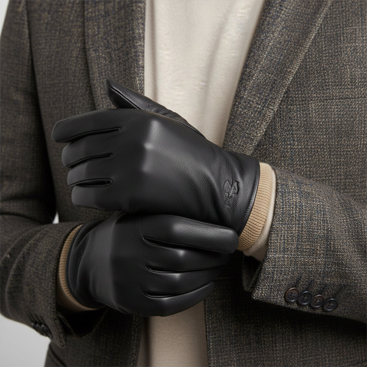 The Palermo Men's Faux Leather Wool Lined Winter Driving Gloves