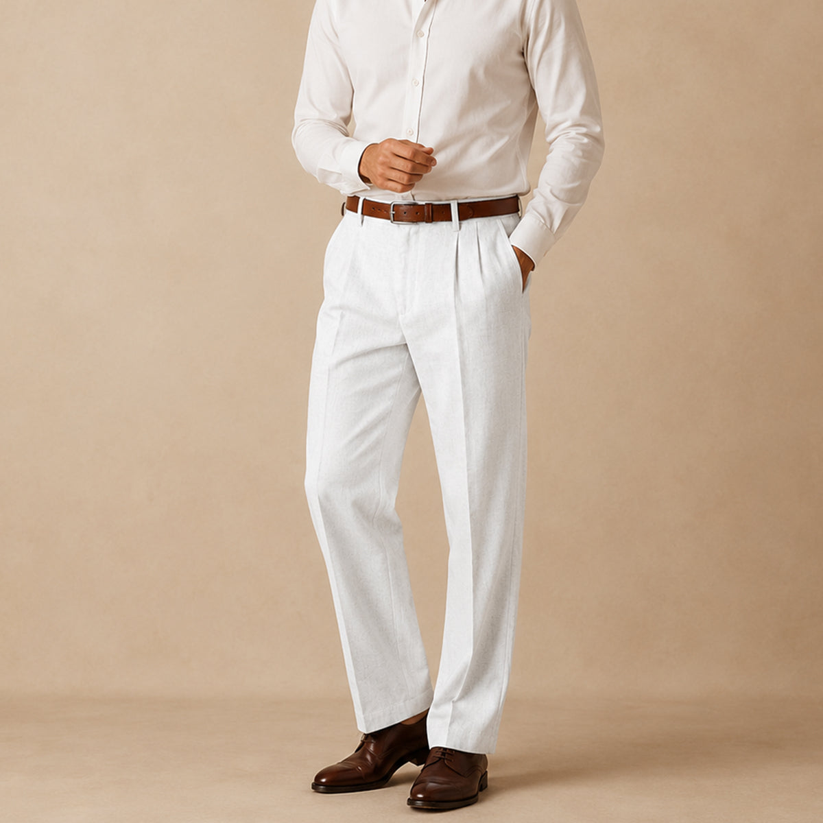 The Millhaven Men's Vintage Casual Pleated Straight Pants