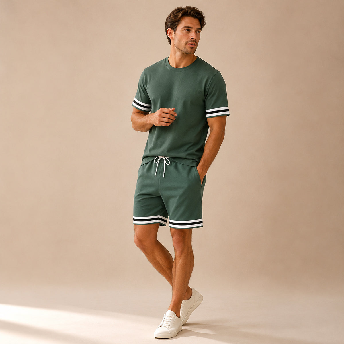 The Modena Men’s Trendy Summer Set – T-Shirt and Shorts